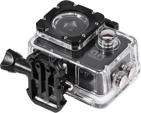 ASHATA DV Action Camera Camcorder, 1080P Diving Sport Camera with Bracket, 30m Depth Under Water, 140° Angle, Sports Cam for Outdoor Sports Cycling, 2 inch Screen, USB Charging (Black) in Kuwait