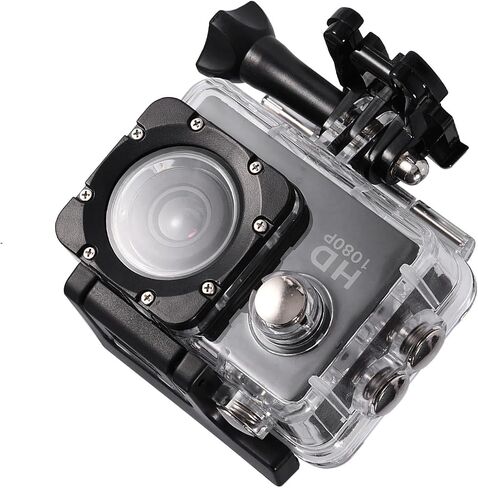 ASHATA DV Action Camera Camcorder, 1080P Diving Sport Camera with Bracket, 30m Depth Under Water, 140° Angle, Sports Cam for Outdoor Sports Cycling, 2 inch Screen, USB Charging (Black) in Kuwait