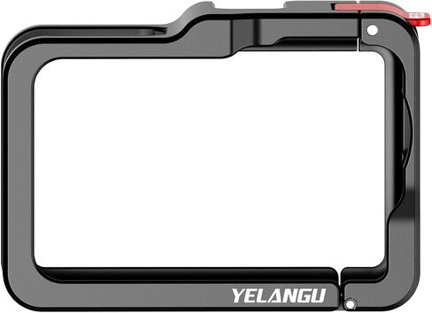 YELANGU Camera Cage for DJI Osmo Action 6, Aluminum Alloy Camera Rig with Cold Shoe,Protective Frame with 1/4"-20 Locating Holes, Action 6 Accessories in Kuwait