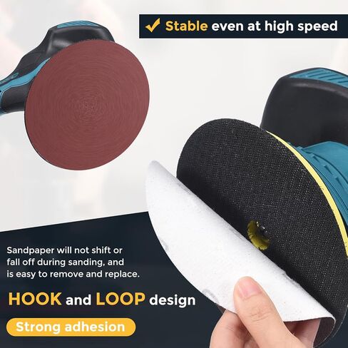 HARFINGTON 25 Pcs 2 Inch Sanding Discs, 80 Grit Hook and Loop Sandpaper, No-Hole Aluminum Oxide Orbital Sander Sandpaper for Woodworking Automotive Metal Polishing, Red in Kuwait