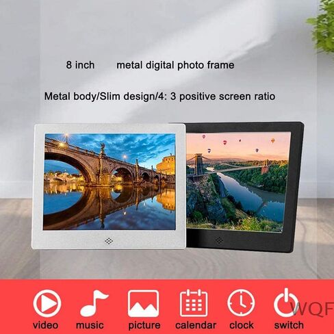 Digital Photo Frames 8-Inch Slim Design 4: 3 Positive Screen Ratio Support Picture Music Video Play (Silver) (Gold) in Kuwait