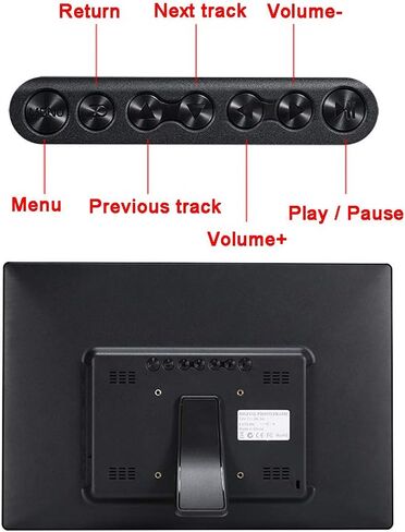 Digital Frame 15.4-inch Digital Photo Frame 1280×800 High Resolution Display, with Remote Control, Support for Music and Video Playback, with Calendar, Alarm Clock Function Gift (Black) in Kuwait