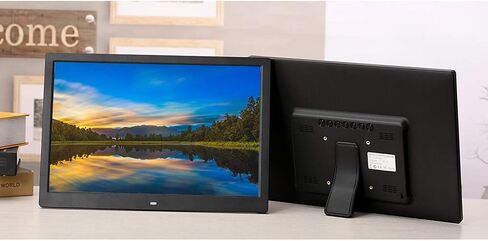 Digital Frame 15.4-inch Digital Photo Frame 1280×800 High Resolution Display, with Remote Control, Support for Music and Video Playback, with Calendar, Alarm Clock Function Gift (Black) in Kuwait