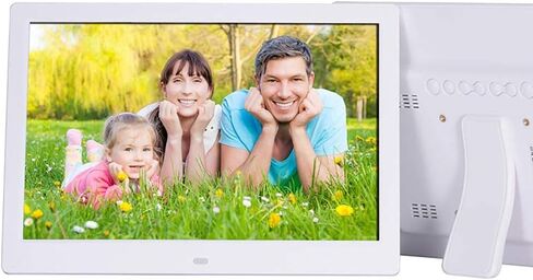 12 Inch 1280 * 800 Digital Photo Frame with Card/USB Multi-Function Slideshow Mp3/Mp4 Player with Display Stand Wedding Gift with Remote Control,White in Kuwait