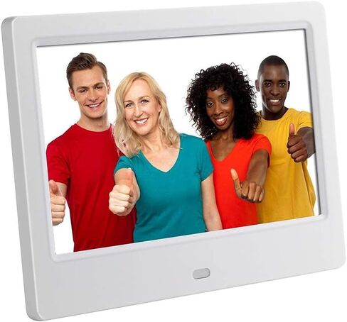 12 Inch 1280 * 800 Digital Photo Frame with Card/USB Multi-Function Slideshow Mp3/Mp4 Player with Display Stand Wedding Gift with Remote Control,White in Kuwait
