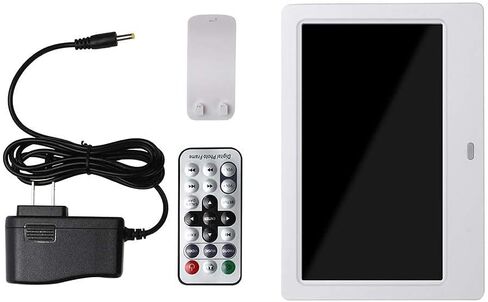 12 Inch 1280 * 800 Digital Photo Frame with Card/USB Multi-Function Slideshow Mp3/Mp4 Player with Display Stand Wedding Gift with Remote Control,White in Kuwait