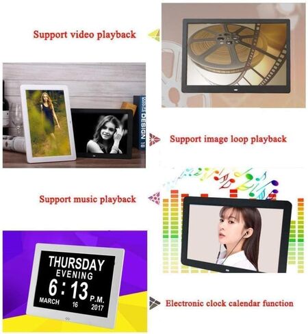 Photo Digital Photo Frame 13 Inch with Motion Sensor and Remote Control Digital Photo Frames 16:9 Widescreen Led Screen Digital Picture Frame in Kuwait