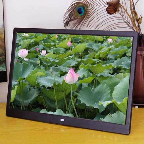 Photo Frame 15-inch high-Definition LED Digital Electronic Commercial Advertising Machine Supports Calendar, Clock, Video/Music Playback Gift (Black) in Kuwait