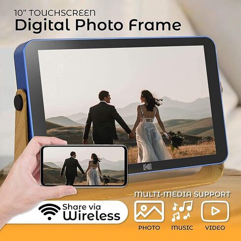 Digital Picture Frames Digital Photo Frame 10 inch Wlan Rechargeable, 16GB RAM Wifi Electronic Photo Frame with Photo/Video/Calendar/Alarm Clock/Weather and Location Updates photo frame digital in Kuwait