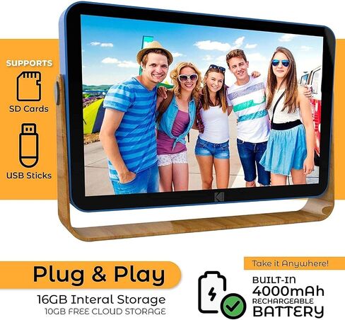 Digital Picture Frames Digital Photo Frame 10 inch Wlan Rechargeable, 16GB RAM Wifi Electronic Photo Frame with Photo/Video/Calendar/Alarm Clock/Weather and Location Updates photo frame digital in Kuwait