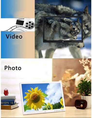 Digital Photo Frame 17 inch Digital Picture Frame with 1440x900 Full HD 16:9 IPS Touch Screen with Infrared Remote Control Support USB SD Card in Kuwait