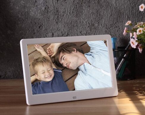 13 Inch Digital Photo Frame Alarm Clock Slideshow Mp3/4 Player Remote Control Kit,White (Black) (White) in Kuwait