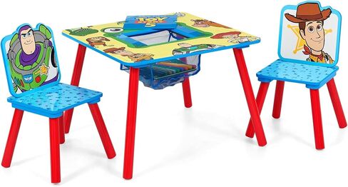 Delta Children Toy Story Kids Table and 2 Chair Set with Storage, Blue | Greenguard Gold Certified, Kids Table & Chair Set for Toddlers & Children for Arts/Crafts, Snack Time, Durable Activity Table in Kuwait