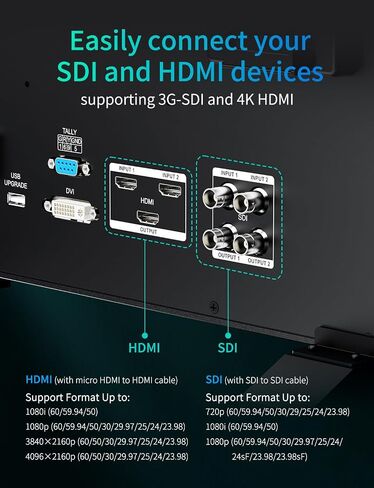 P173 PRO 17.3" 1000nit Broadcast Director Production Monitor with 3G-SDI HDMI Input Output, HDMI Support 4K 60, LUT Waveform HDR, Built-in Speaker, for Commercial, Filmmaking, Live Streaming in Kuwait