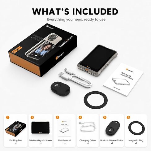 Magnetic Phone Wireless Selfie Monitor Screen for Android/iPhone in Kuwait