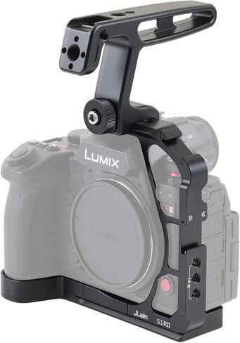 Half Camera Cage for Panasonic LUMIX S1R II / S1 II / S1 IIE | with NATO Top Handle Kit，Built-in Arca-Swiss Quick Release Plate, Cold Shoe, 1/4"-20 & 3/8"-16 Threaded Holes in Kuwait