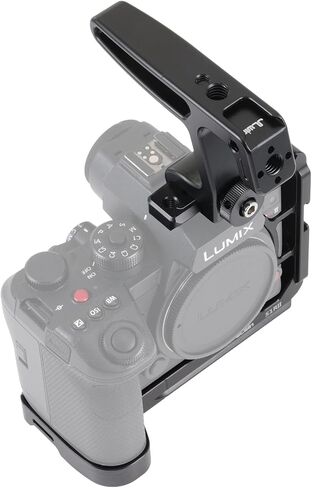 Half Camera Cage for Panasonic LUMIX S1R II / S1 II / S1 IIE | with NATO Top Handle Kit，Built-in Arca-Swiss Quick Release Plate, Cold Shoe, 1/4"-20 & 3/8"-16 Threaded Holes in Kuwait