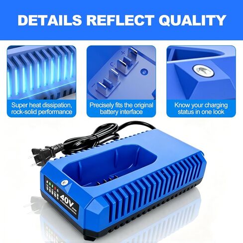 Lithium ion Charger Replacement for Kobalt 40v Battery Charger | 40v Portable Charger Compatible with Kobalt 40V Max Battery KB640-03 KB240-06 KB640-06 KB245-06 KB440-03 in Kuwait