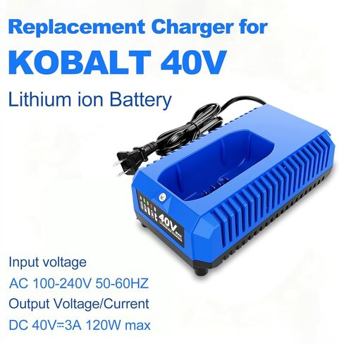 Lithium ion Charger Replacement for Kobalt 40v Battery Charger | 40v Portable Charger Compatible with Kobalt 40V Max Battery KB640-03 KB240-06 KB640-06 KB245-06 KB440-03 in Kuwait