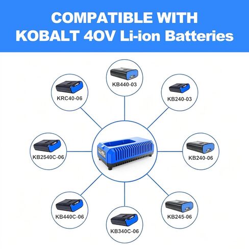 Lithium ion Charger Replacement for Kobalt 40v Battery Charger | 40v Portable Charger Compatible with Kobalt 40V Max Battery KB640-03 KB240-06 KB640-06 KB245-06 KB440-03 in Kuwait