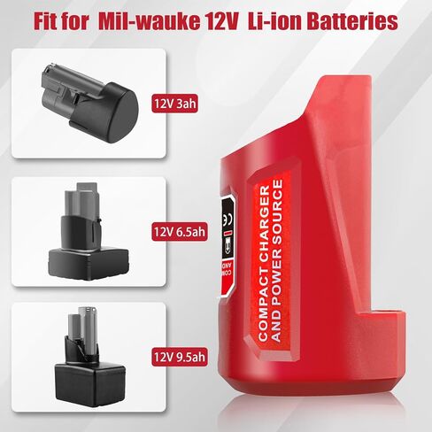Upgrade for M12 USB Power Source Charger. Type-C Input Charging, USB Output & DC 12V Outlet for Heated Jacket, Replace 48-59-1201 49-24-2310 (Adapter Only) in Kuwait