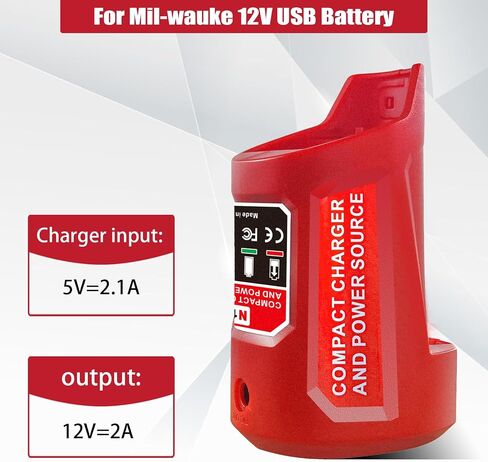 Upgrade for M12 USB Power Source Charger. Type-C Input Charging, USB Output & DC 12V Outlet for Heated Jacket, Replace 48-59-1201 49-24-2310 (Adapter Only) in Kuwait