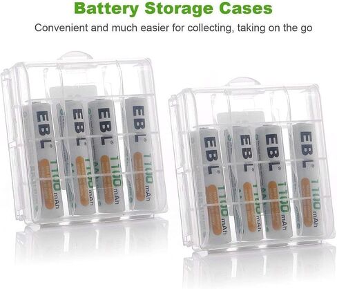 EBL AAA Rechargeable Batteries 1100 mAh (8 Packs) with Smart AA AAA Battery Charger and Micro USB Charging Cable in Kuwait