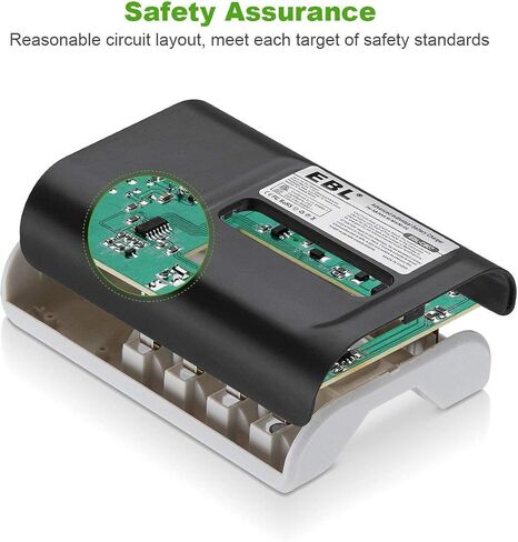 EBL AAA Rechargeable Batteries 1100 mAh (8 Packs) with Smart AA AAA Battery Charger and Micro USB Charging Cable in Kuwait