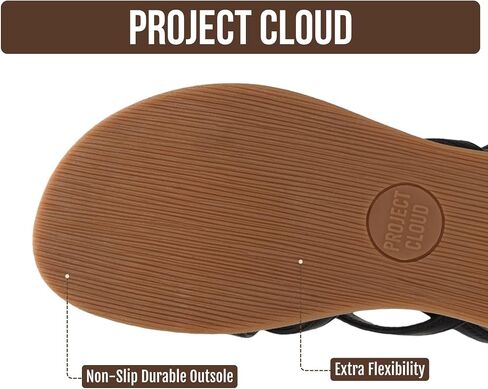 Project Cloud Wedge Sandals for Women Plush Insole Strappy Sandals 2026 | Soft Plush Insole; Lightweight Design; Non-Slip Durable Outsole; Strappy Wedge Sandals for Women; Everyday Comfort in Kuwait