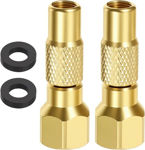 Air Chuck Twist-on, 2PCS Heavy-Duty Brass Air Nozzle with Quick Connector, Screw On Tire Air Chuck for Schrader Valve, Screw On Tire Inflator for Tire Inflator Gauge Compressor Accessories in Kuwait