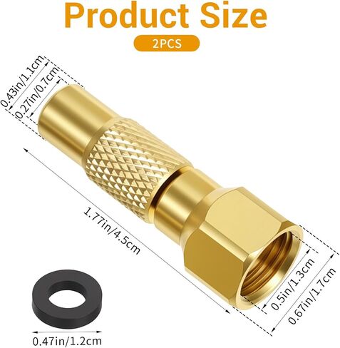 Air Chuck Twist-on, 2PCS Heavy-Duty Brass Air Nozzle with Quick Connector, Screw On Tire Air Chuck for Schrader Valve, Screw On Tire Inflator for Tire Inflator Gauge Compressor Accessories in Kuwait
