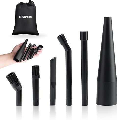 Shop-Vac 8-Pack 1-1/4" Micro Cleaning Nozzle Kit with Adapter | 1-1/4" Detailed-Cleaning Attachments for Compact Wet Dry Shop Vacuum, Storage Bag Included in Kuwait