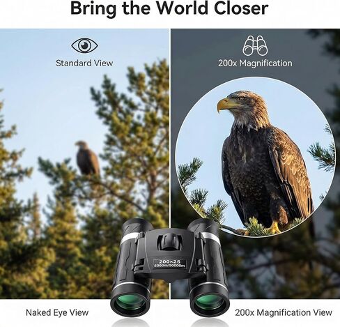 Compact Binoculars for Adults and Kids, Pocket Binoculars for Bird Watching, Concerts, Theater, Travel, Hiking and Sports Events, Lightweight Easy Focus Binoculars in Kuwait