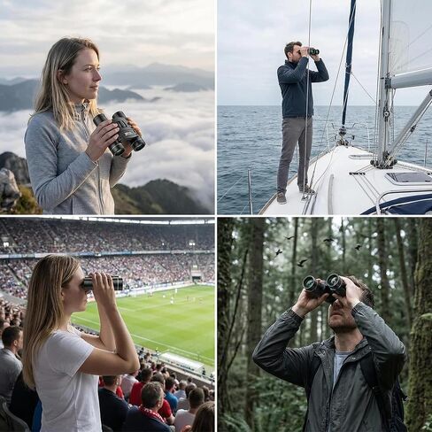 Compact Binoculars for Adults and Kids, Pocket Binoculars for Bird Watching, Concerts, Theater, Travel, Hiking and Sports Events, Lightweight Easy Focus Binoculars in Kuwait