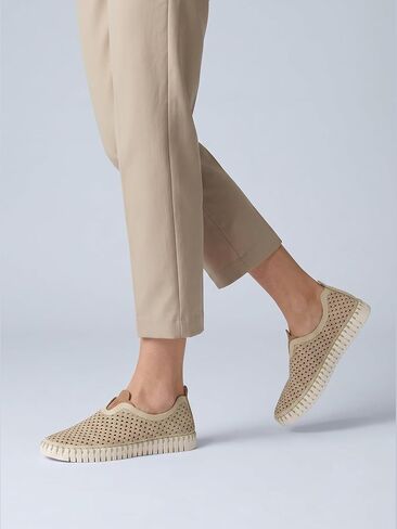 Ilse Jacobsen HornbÆK Flat Women's Shoes, Slip-On Trainers with Recycled Microfibre Material and Non-Slip Natural Rubber Sole, Tulip3275, Lightweight, Breathable, Environmentally Friendly, Kit, 7 in Kuwait