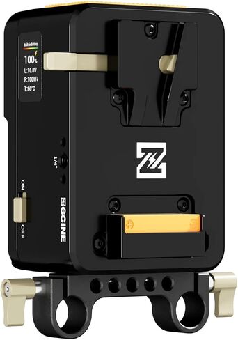 ZGCINE VM-HS1 Hot-Swap V Mount Battery Plate,51.8Wh 3500mAh 14.8V with 4 D-Tap/ 2 USB-C/Lemo/BP Ports,PD 65W Fast Charging,0.96" IPS Display,Countdown Reminder V-Mount Plate for RED Arri Camera in Kuwait