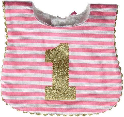 Mud Pie Baby Girl Birthday Bib, Stripe, One Size in Kuwait