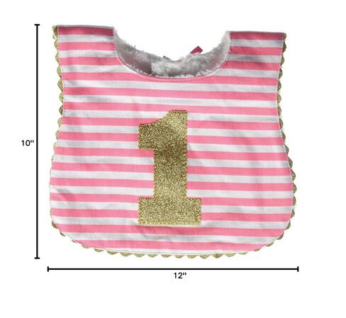 Mud Pie Baby Girl Birthday Bib, Stripe, One Size in Kuwait