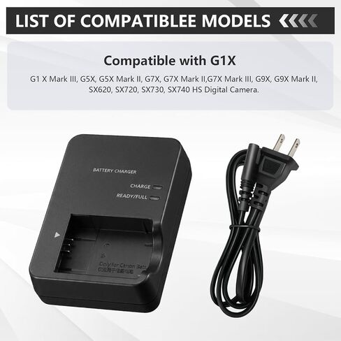 NB-13L CB-2LH CB-2LHT Battery Charger Compatible with Canon G7X G7X Mark II III G1 X Mark III G5X G5X Mark II G9X G9X Mark II SX620 SX720 SX730 SX740 HS Digital Camera in Kuwait