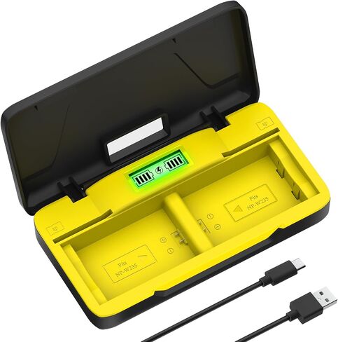 NP-W235 Battery Charger, Dual Slot USB-C Quick Charger | Compatible with Fujifilm X-T4 X-T5 X-H2 X-H2S X-S20 GFX 100S GFX 50S II Cameras Battery in Kuwait