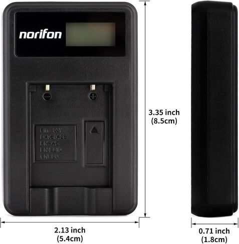 Norifon EN-EL10 LCD USB Charger for Nikon Coolpix S200, S203, S210 | Compatible with Nikon Coolpix S220, S230, S3000, S4000, S500, S510, S5100, S520, S570, S60, S600, S700, S80 in Kuwait