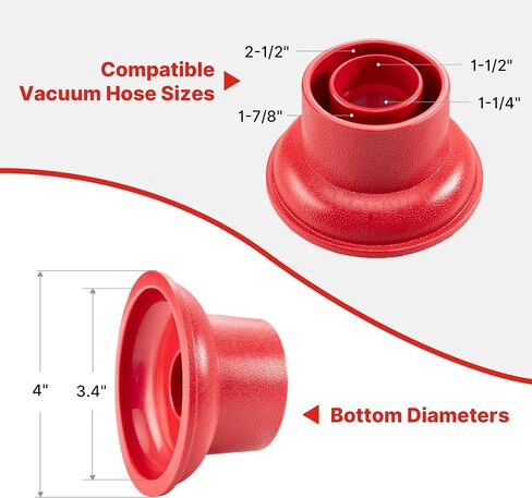 Shop-Vac Drain Plunger Attachment for Wet Dry Vacuum | Universal Fit for 1-1/4", 1-1/2", 1-7/8", 2-1/2" Standard Shop Vacuum Hose, Ideal for Drain Cleaning, Drain Plunging in Kuwait