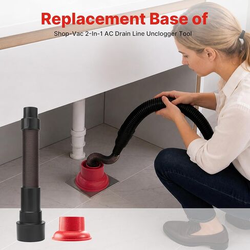 Shop-Vac Drain Plunger Attachment for Wet Dry Vacuum | Universal Fit for 1-1/4", 1-1/2", 1-7/8", 2-1/2" Standard Shop Vacuum Hose, Ideal for Drain Cleaning, Drain Plunging in Kuwait