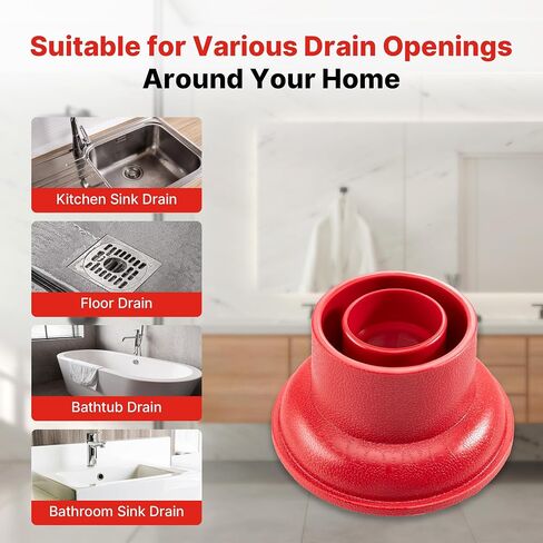 Shop-Vac Drain Plunger Attachment for Wet Dry Vacuum | Universal Fit for 1-1/4", 1-1/2", 1-7/8", 2-1/2" Standard Shop Vacuum Hose, Ideal for Drain Cleaning, Drain Plunging in Kuwait