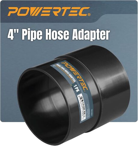 POWERTEC 70125V 4-Inch Pipe Hose Adapter, Quick Coupler for Workshop Dust Collection Fittings, ABS Plastic - 1 PK,Black in Saudi Arabia