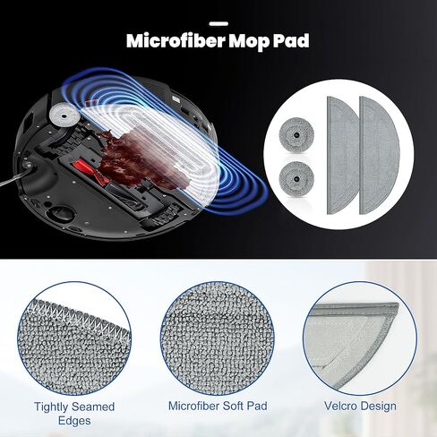 29 Pack Accessories Kit for Roborock Saros 10 Robot Vacuum | 1 Pairs Mainbrush 6 Side Brush 4 Filter 6 Dust Bags 4 Long Mop 4 Small Round Mop 1 Base Station Brush 2 Tools in Saudi Arabia