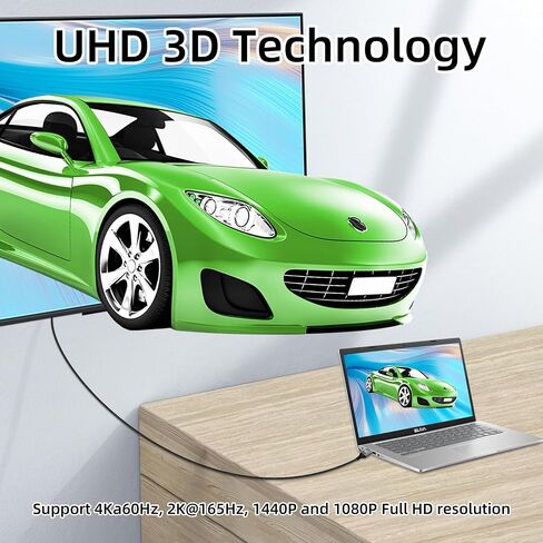 8K Mini HDTV to HDTV Adapter Cable, 1M/3.3FT, Supports 8K@60Hz, 4K@120Hz, Compatible with Laptop, TV, Camcorder etc. in Saudi Arabia