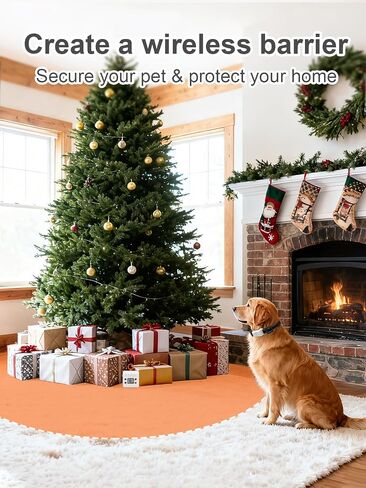 FLYSPEAR Wireless Pet Barrier - Rechargeable Indoor Barrier with 6 Adjustable Range Radius up to 7 ft, 6 Adjustable Safe Static Intensity, Electric Fence System for Dogs with Hook in Kuwait