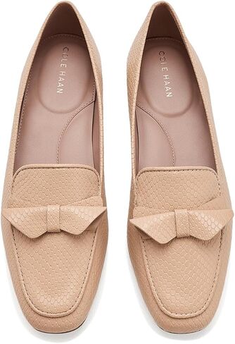 Cole Haan Women's Payson Soft Construction Bow Penny Loafers, Soft Buff Snake Print Leather, 6.5-B US in Kuwait