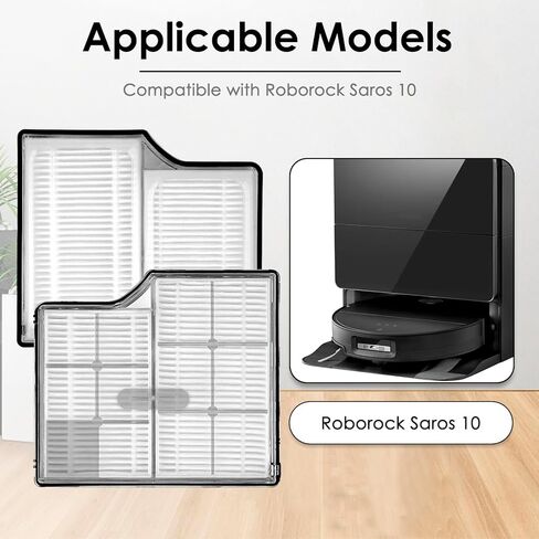 (5 Pack) Saros 10 Replacement HEPA Filters for Roborock Saros 10 Robot Vacuum Cleaner, Filters Accessories Kit, Upright Filter, Canister Filters, HEPA Filter Accessories in Kuwait